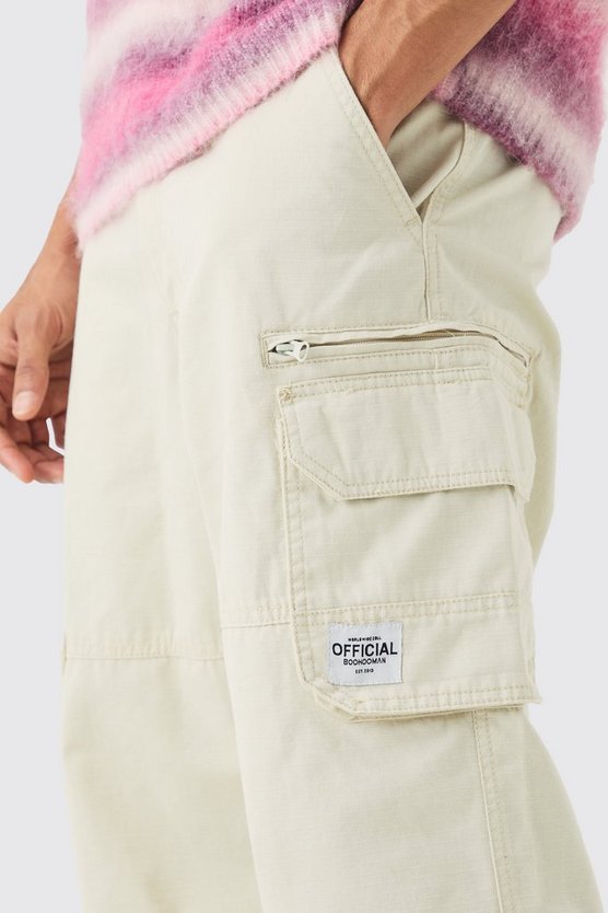 Ripstop Cargo-Hose mit Reißverschluss