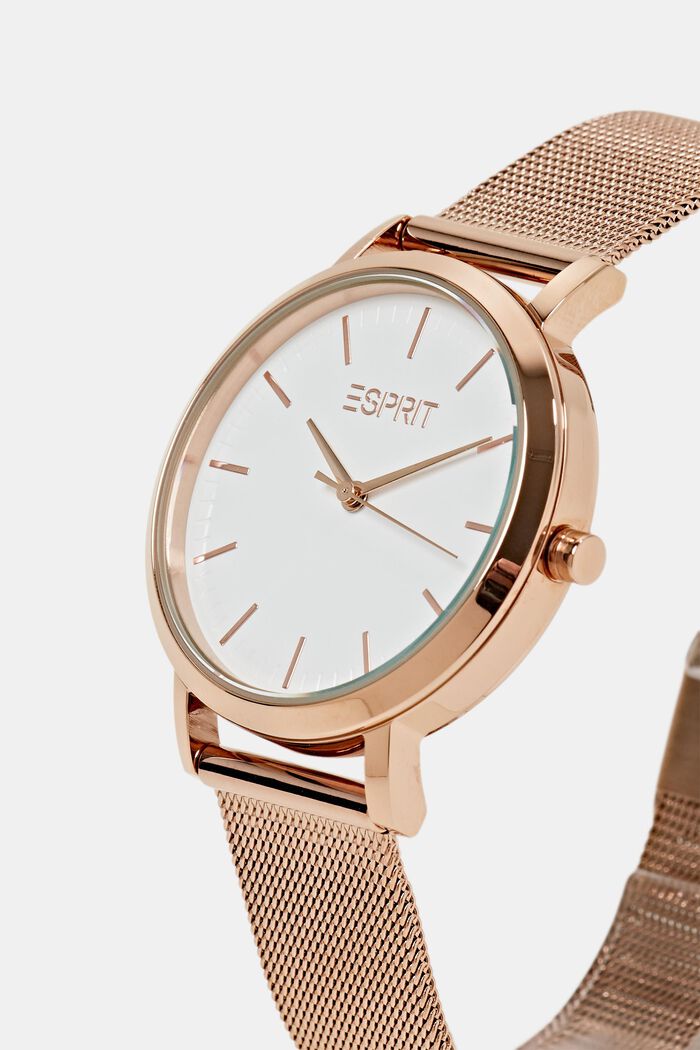 Edelstahl-Uhr mit Mesh-Armband