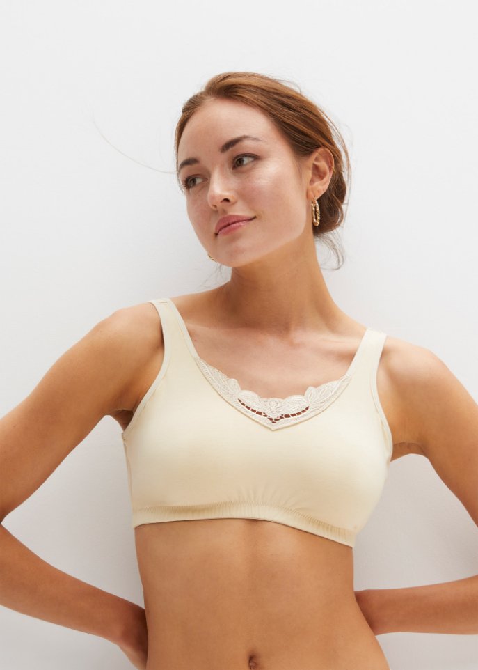 Bustier mit Stickerei und Baumwolle