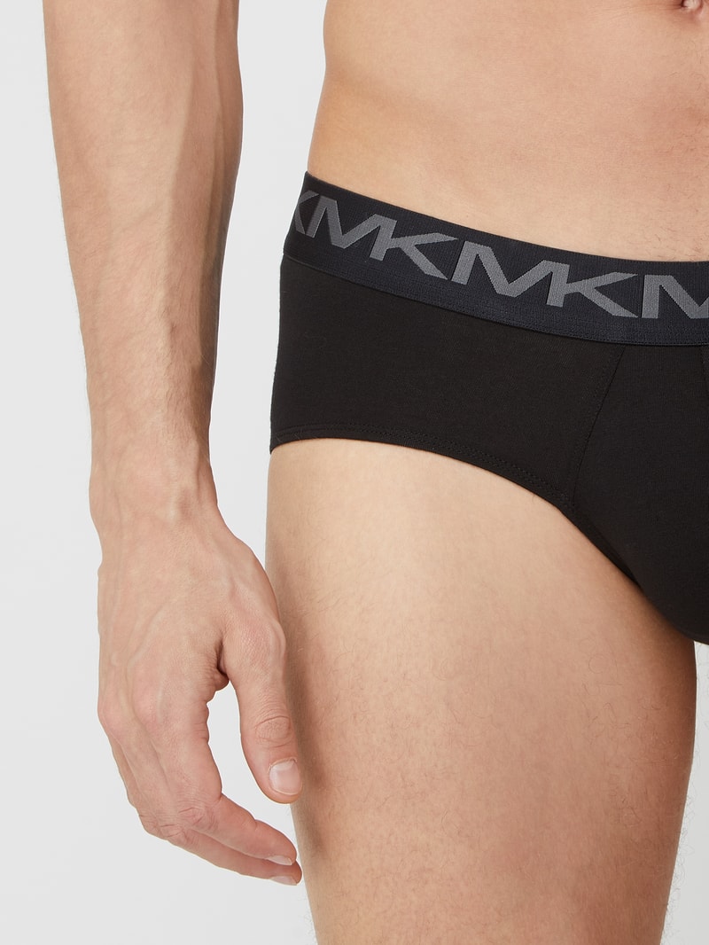 Slip mit Label-Schriftzug in mittelgrau meliert