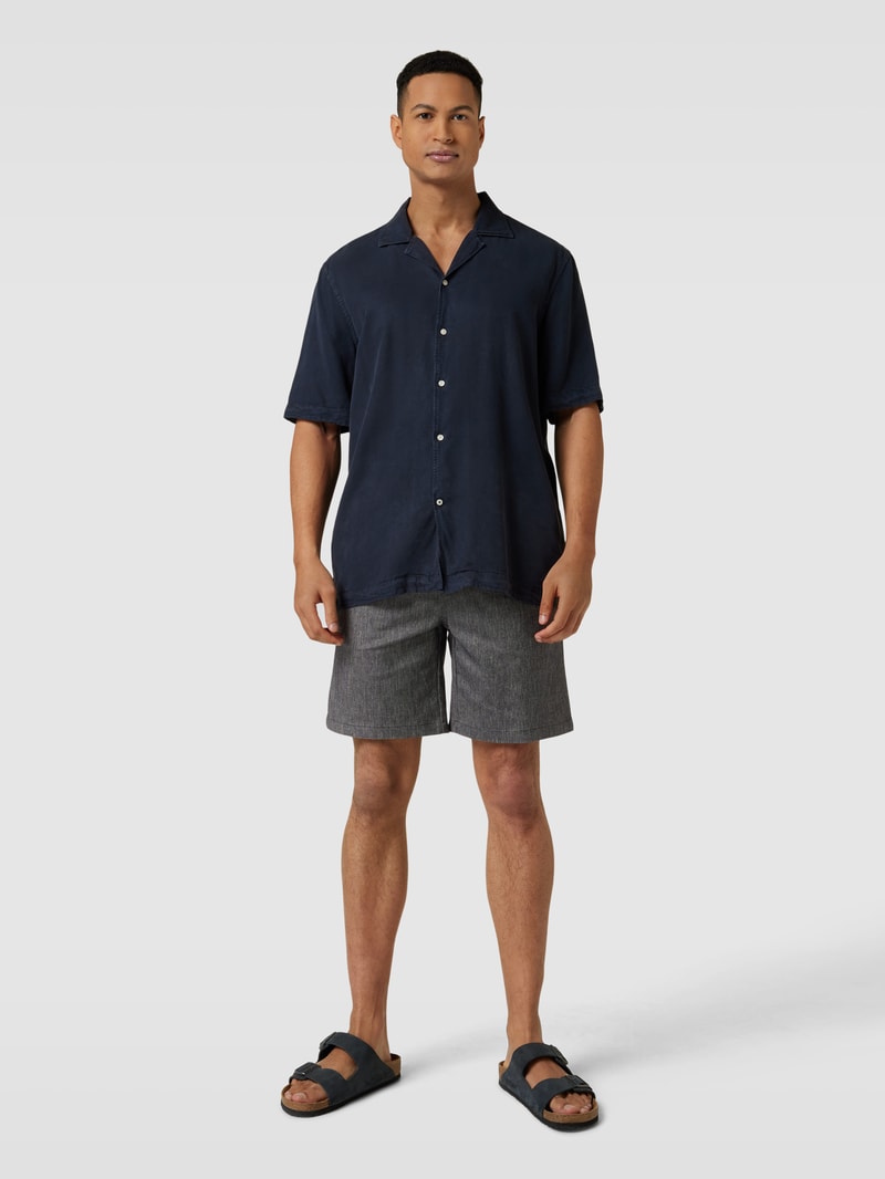 Bermudas mit Leinen-Anteil in marineblau