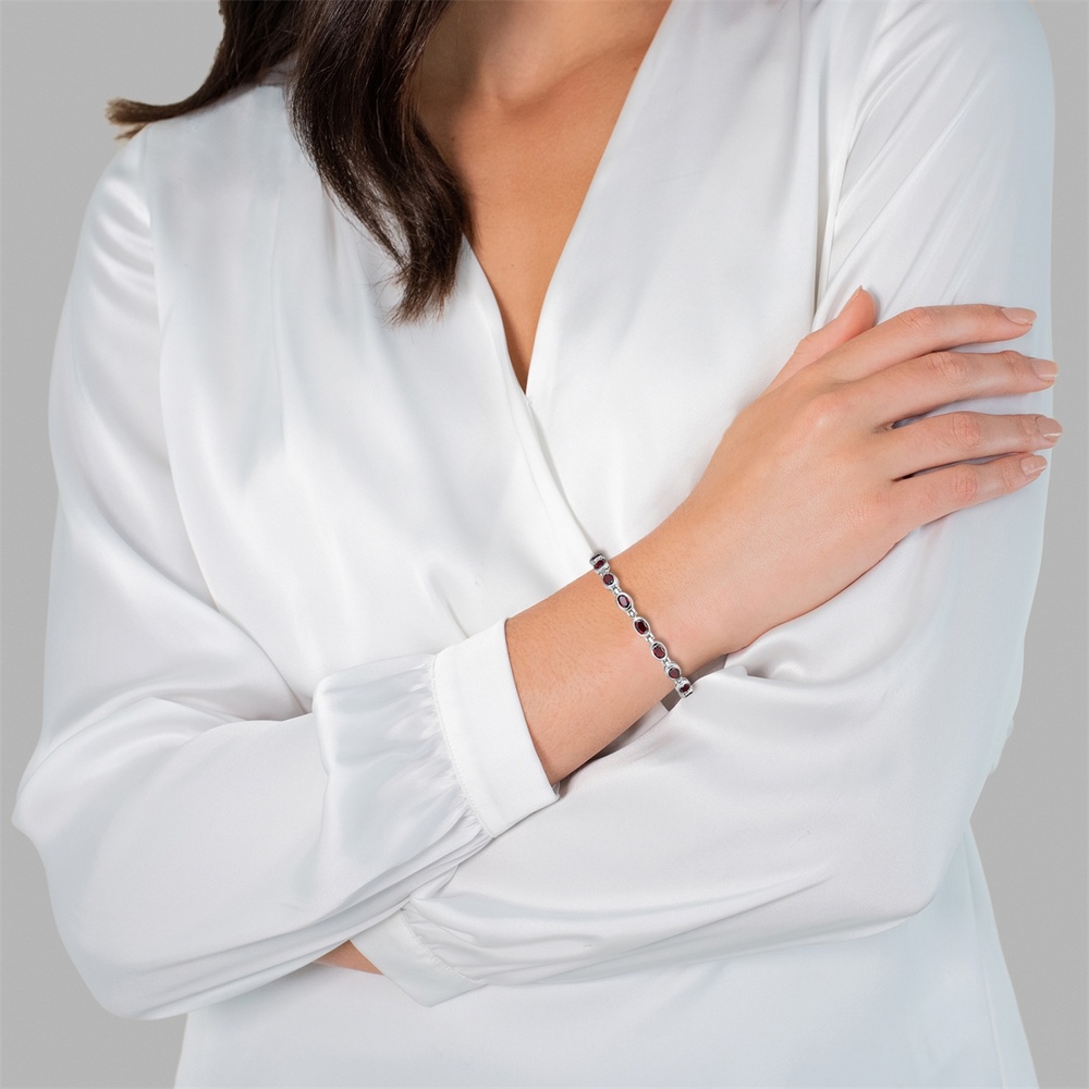 Rafaela Donata Bracelet Argent sterling Grenat en Argent Bracelet