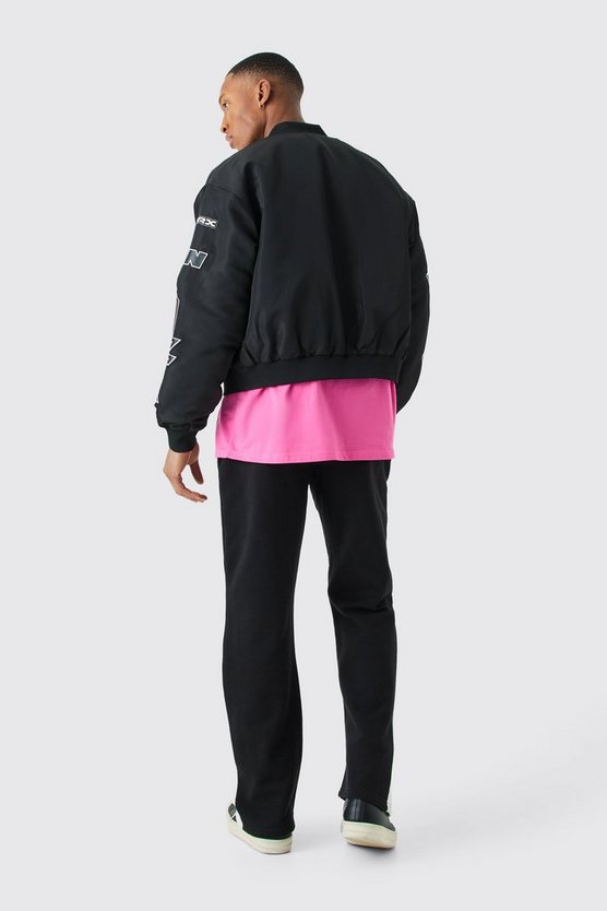 Kastige hochglänzende Nylon Moto-Bomberjacke