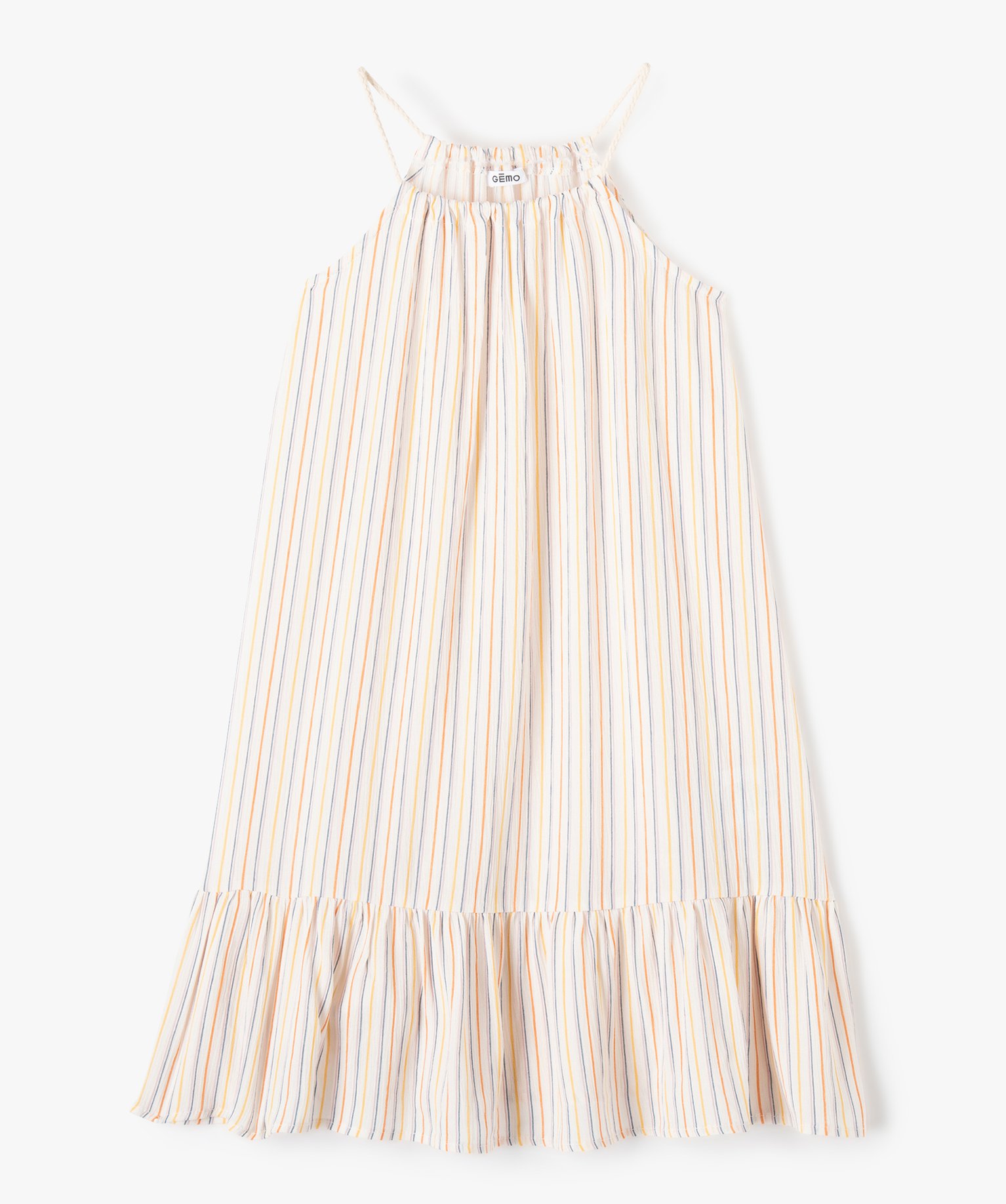 Robe fille ample et fluide à motifs raye | GEMO