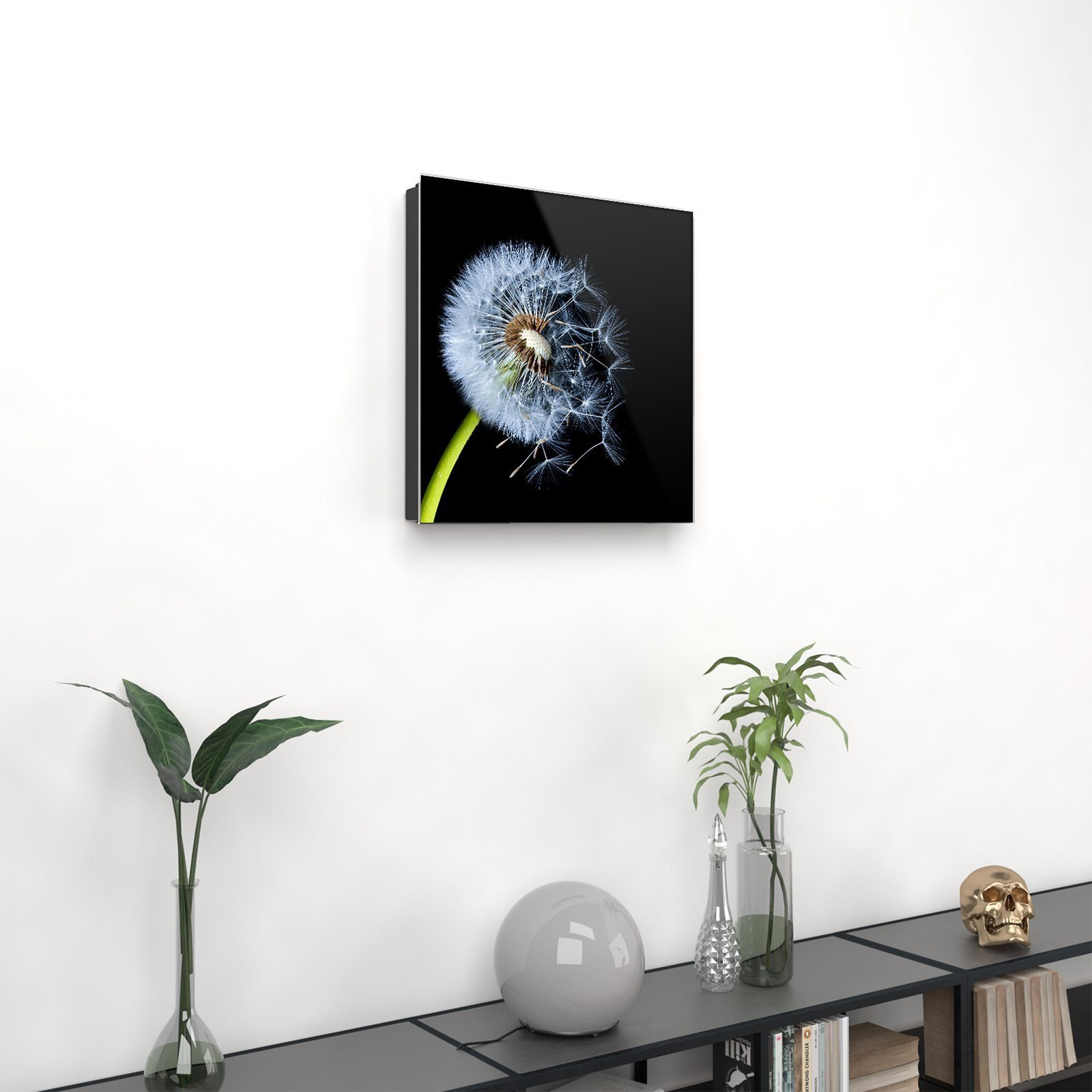 Primedeco Schlüsselkasten Magnetpinnwand mit Glasfront Löwenzahn dunkel (1 St)