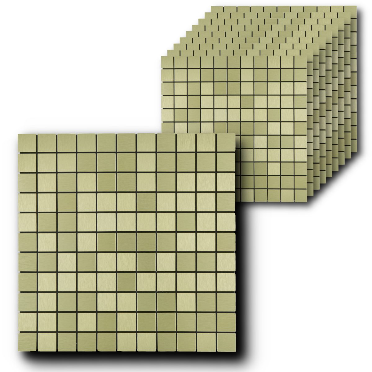 HOOZ Aluminium Wandfliese 10x selbstklebende Fliesen Aluminium in verschiedenen Farben, 30x30, Gold, Set, 10-tlg, Aluminiumoberfläche