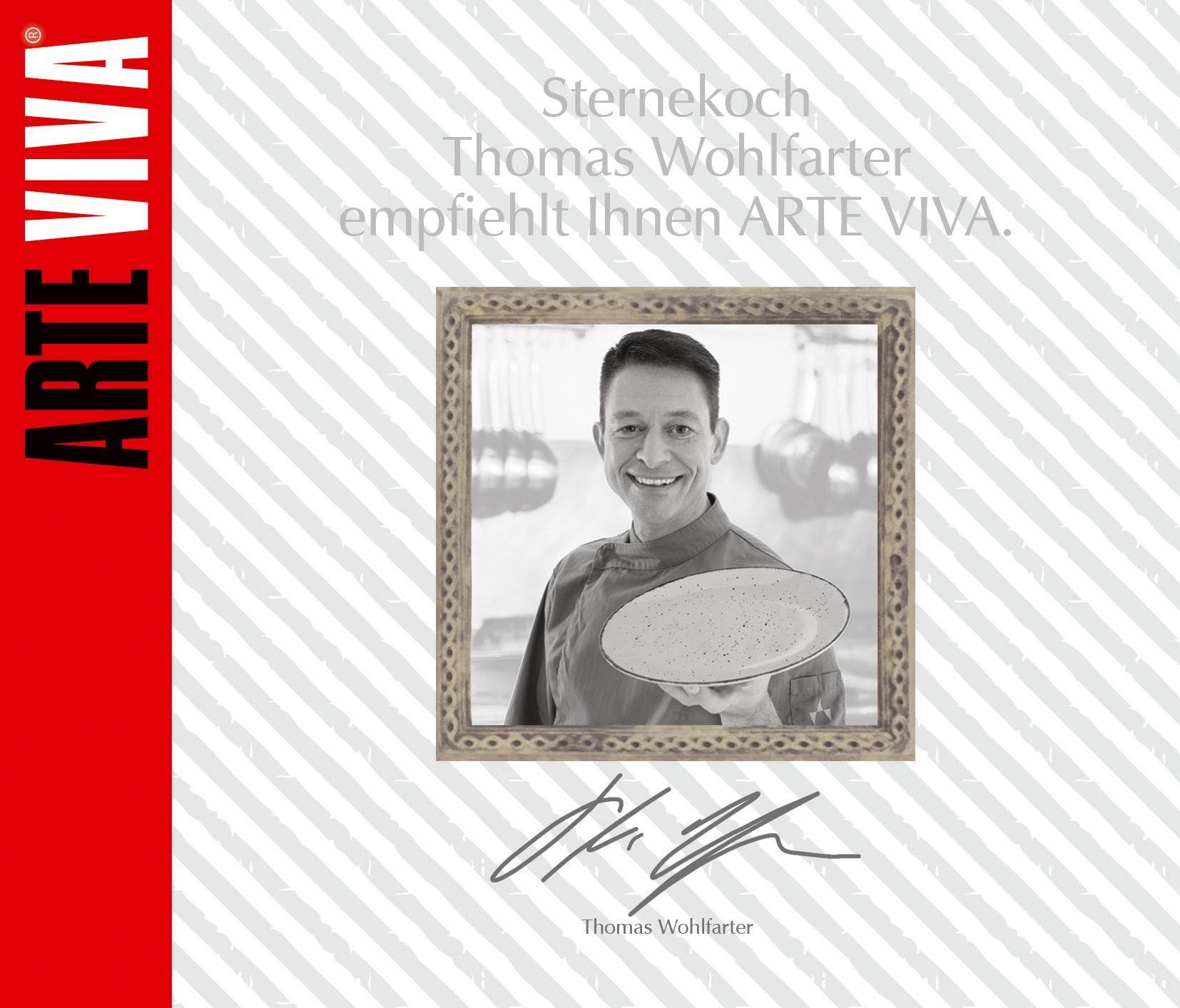 ARTE VIVA Kombiservice Geschirr-Set, Service Puro (16-tlg), 4 Personen, Steinzeug, vom Sternekoch Thomas Wohlfarter empfohlen, 16 Teile, für 4 Personen