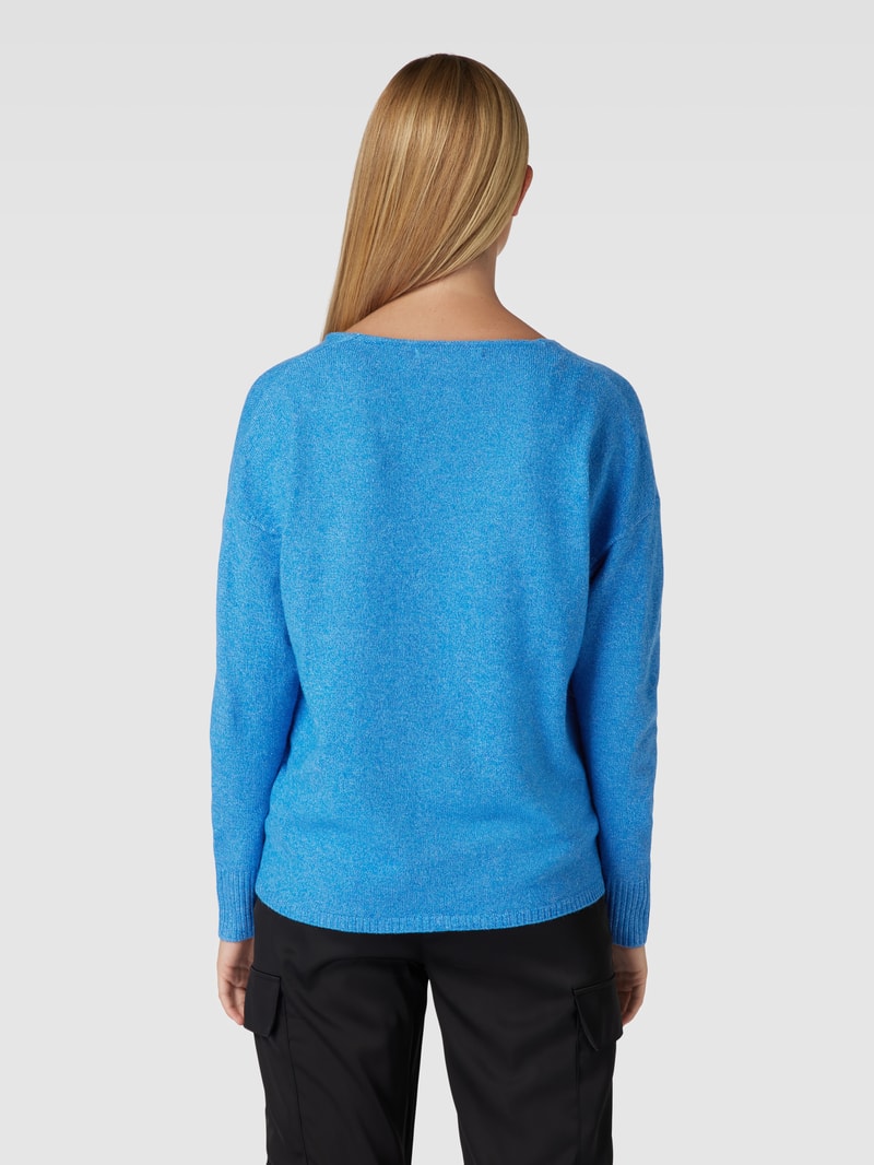 Strickpullover mit V-Ausschnitt Modell 'RICA LIFE' in bleu