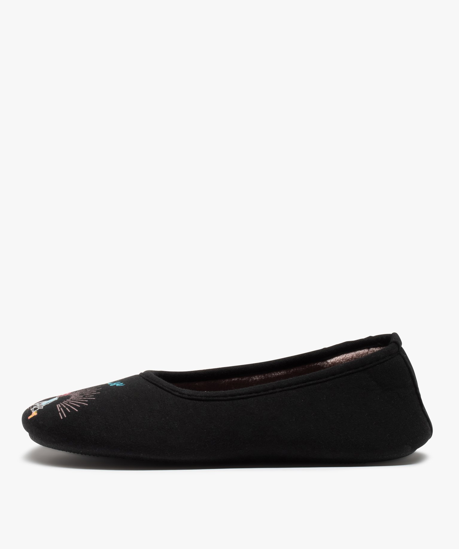 Chaussons femme ballerines imprimées Paradise - Isotoner noir | GEMO