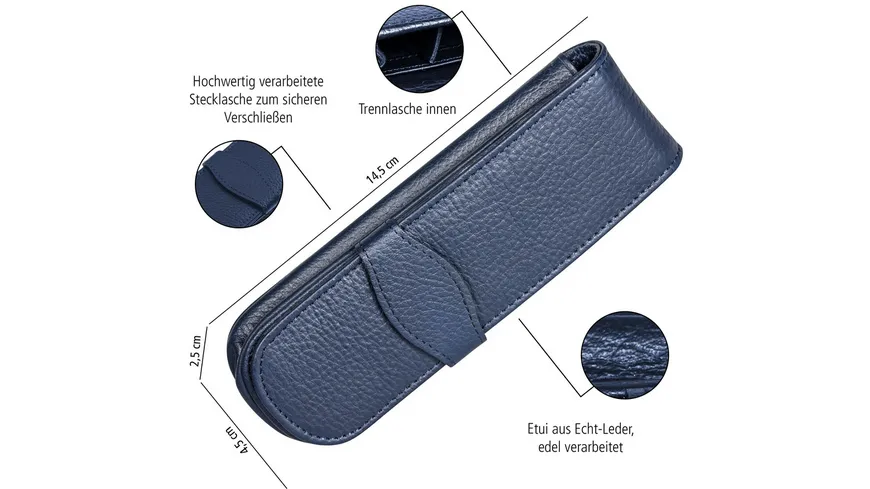 ONLINE Lederetui classic blue für 2 Stifte