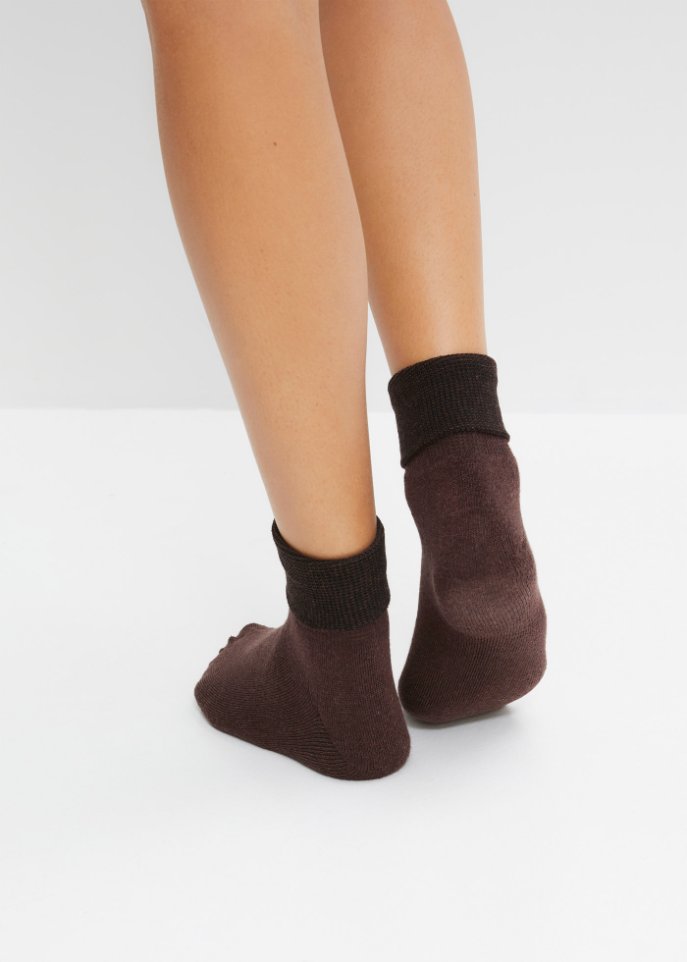 Thermo Halbsocken mit Umschlagbündchen und Innenfrottee (3er Pack)