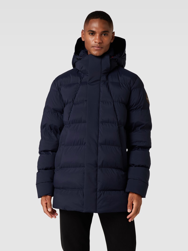 Steppjacke mit Kapuze in marineblau
