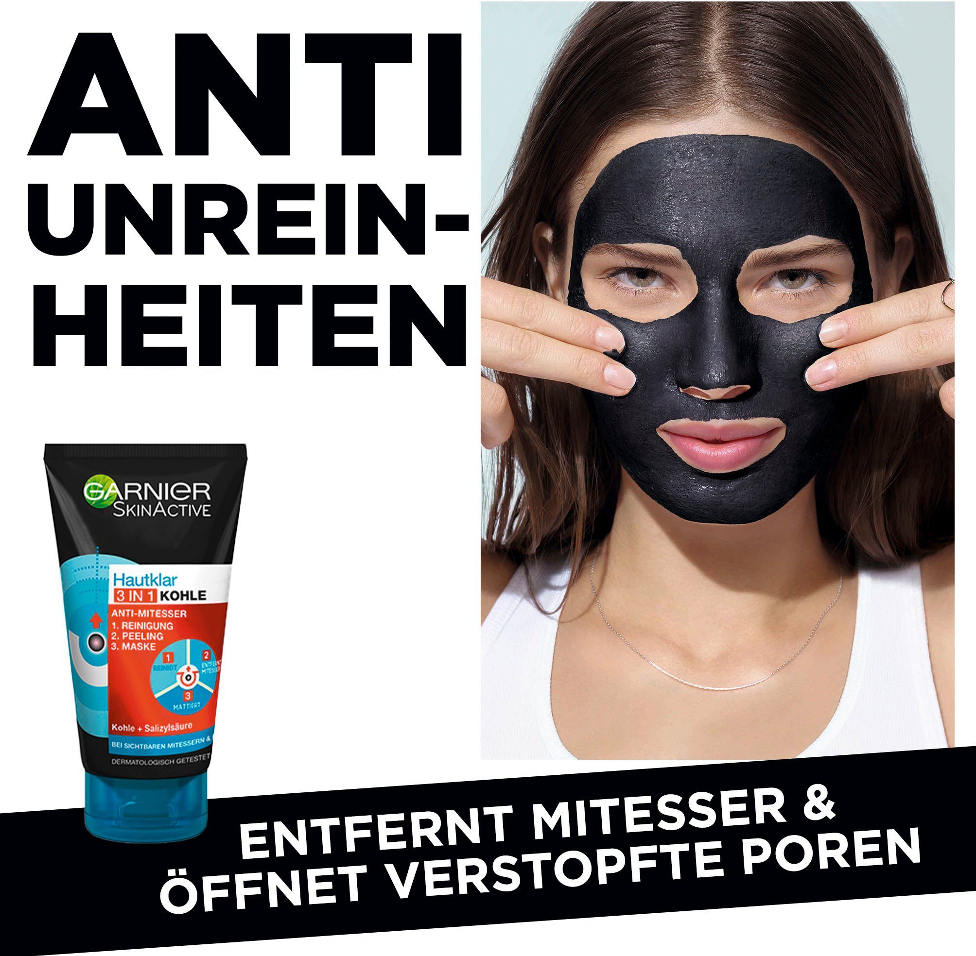 GARNIER Gesichtsmaske Garnier Hautklar Kohle Peel Off