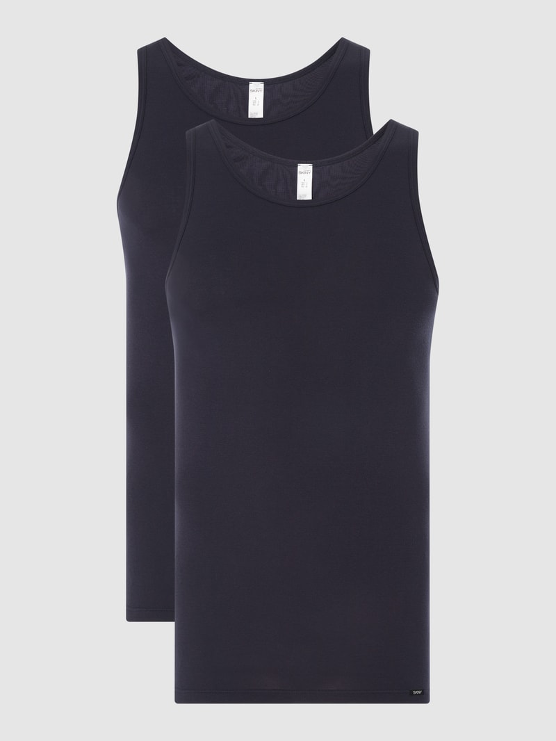 Tanktop aus Baumwolle im 2er-Pack in dunkelblau