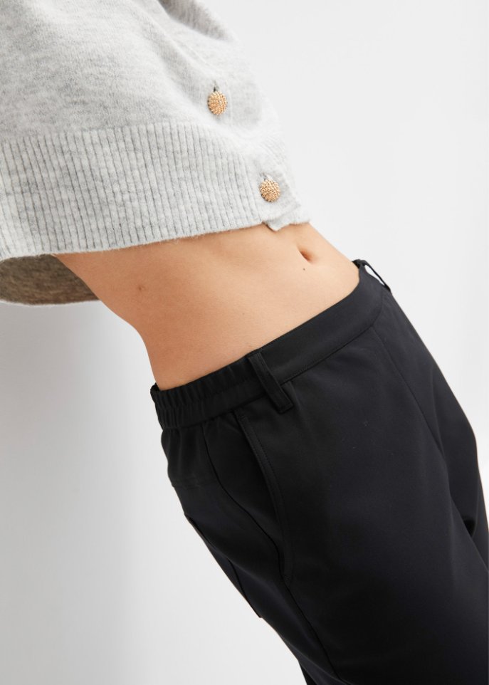 High-Waist-Hose mit Taschen und Bequembund, knöchellang