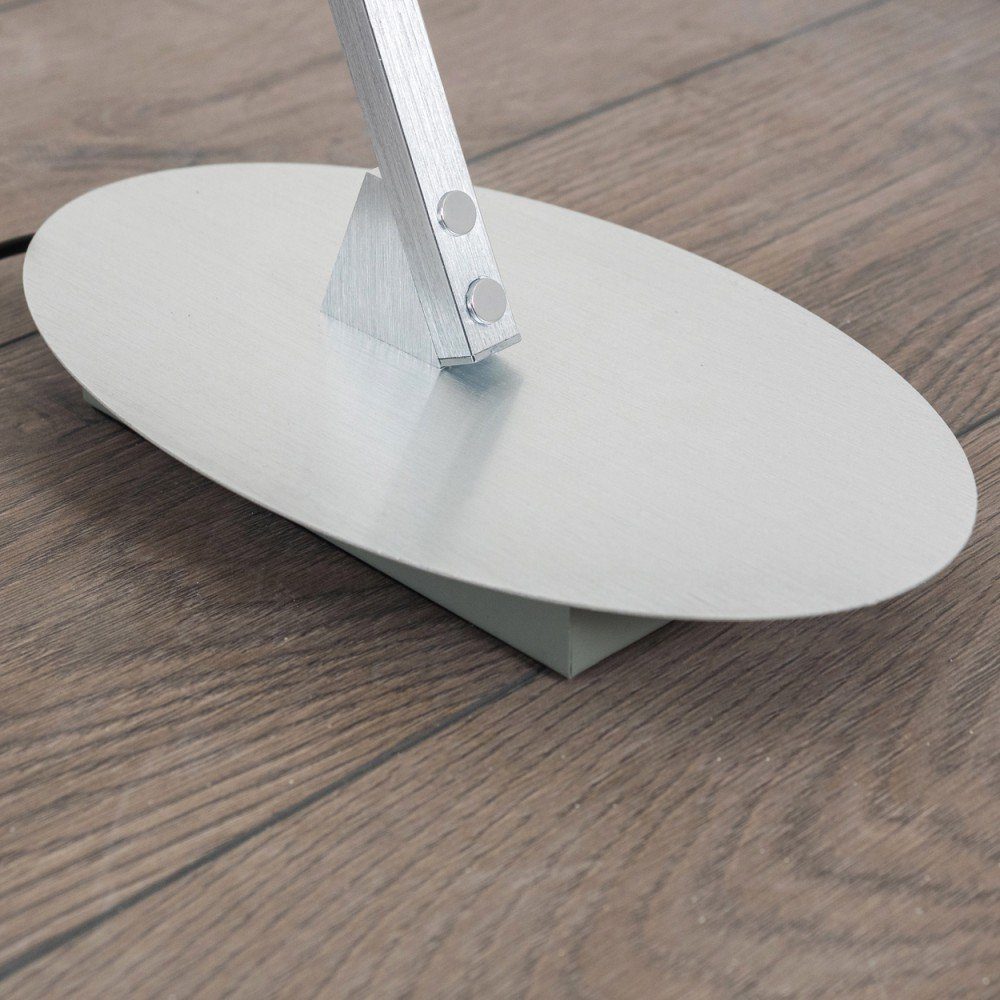 hofstein Stehlampe Brie LED Designer Standlampe in Aluminiumgebürstet, Stehleuchte mit Fußschalter und Kabel, Leselampe, LED 1100 Lumen