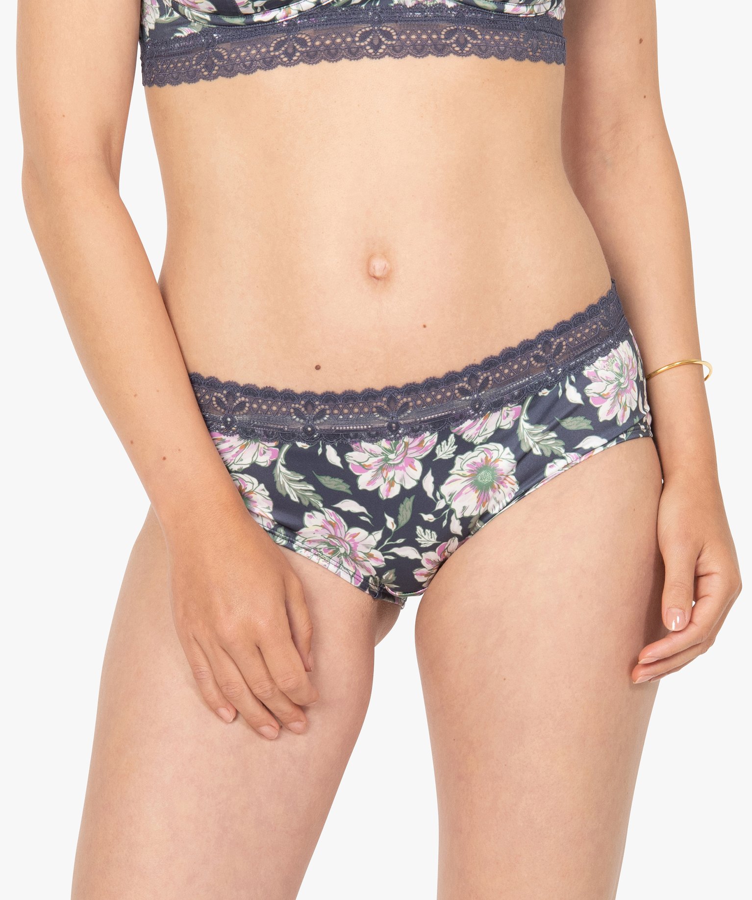 Shorty femme à motifs fleuris et dentelle | GEMO