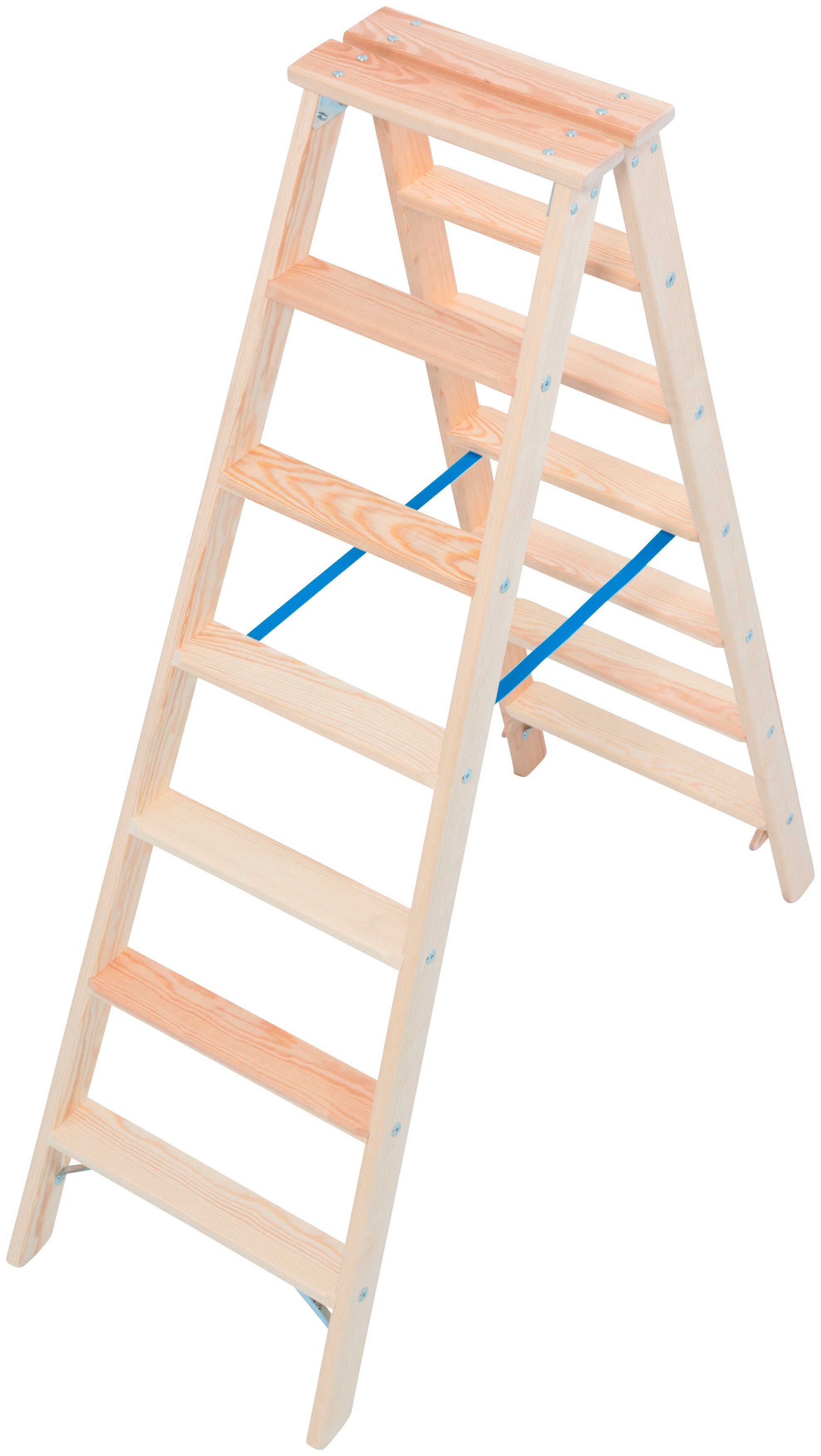 KRAUSE Doppelleiter STABILO, Holz, 2x7 Stufen, Arbeitshöhe ca. 245 cm