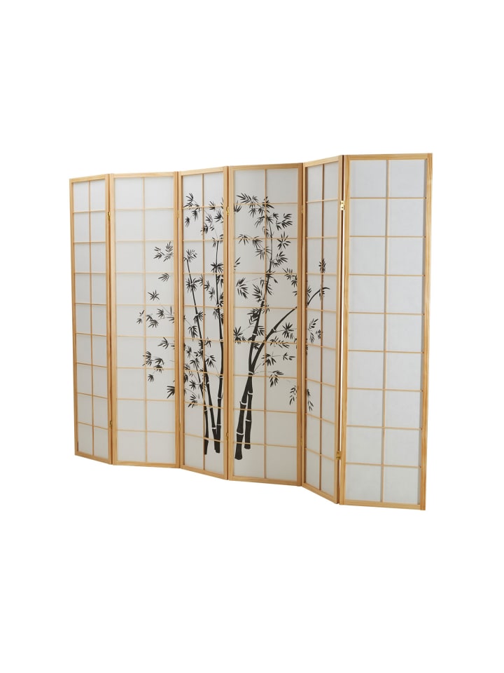 Homestyle4u 6-tlg Paravent in Braun 264x179 günstig kaufen onesize