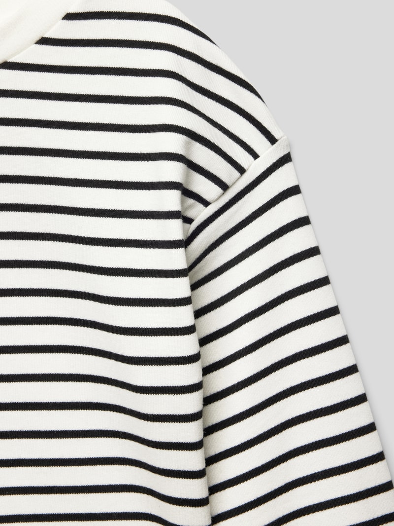Sweatshirt mit Streifenmuster Modell 'Stella' in weiß