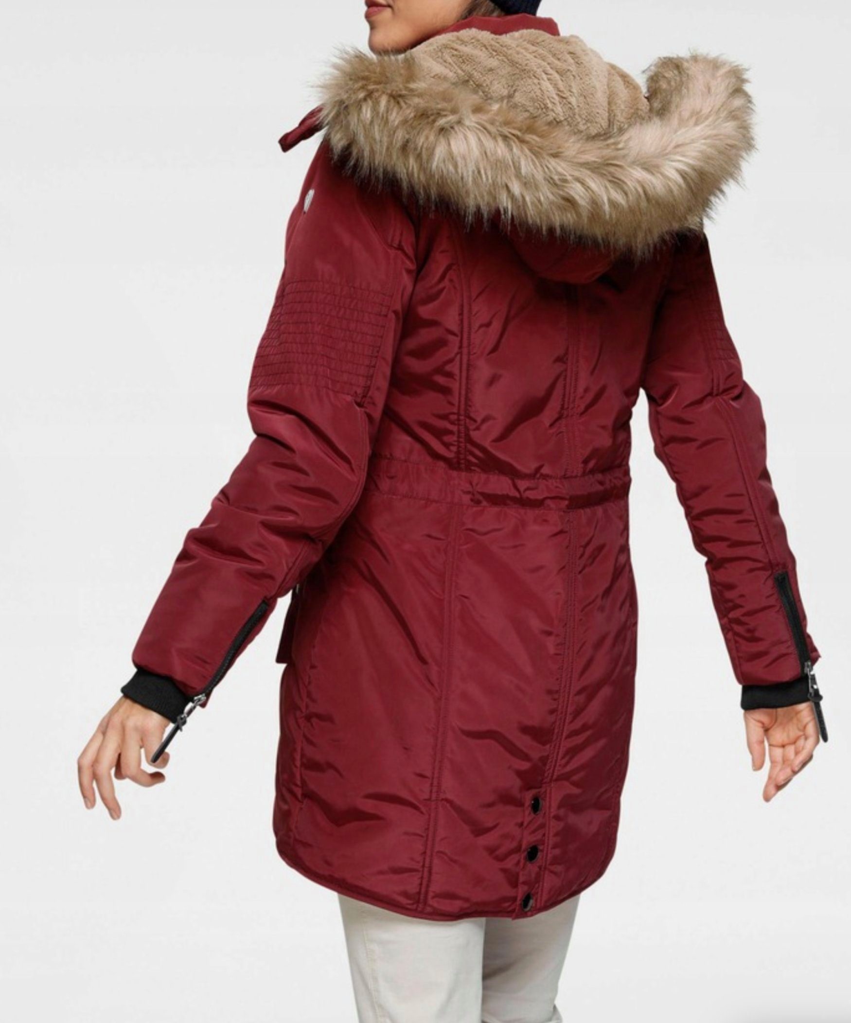 Keskin Collection Parka Damen Winter Mantel Kunstfell Kapuze warm Kunstfellfutter Parka Jacke (mit abtrennbarer Kapuze) Mit Kapuze, Abnehmbarer Kunstfell an der Kapuze, Innen Teddyfell