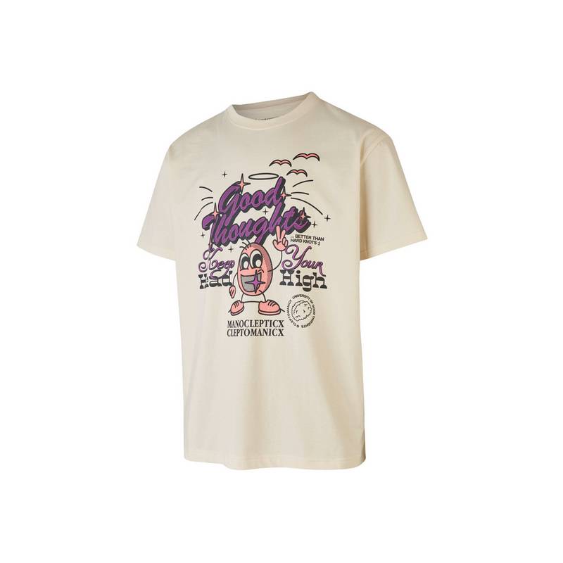 Cleptomanicx Good Vibes Printshirt Herren