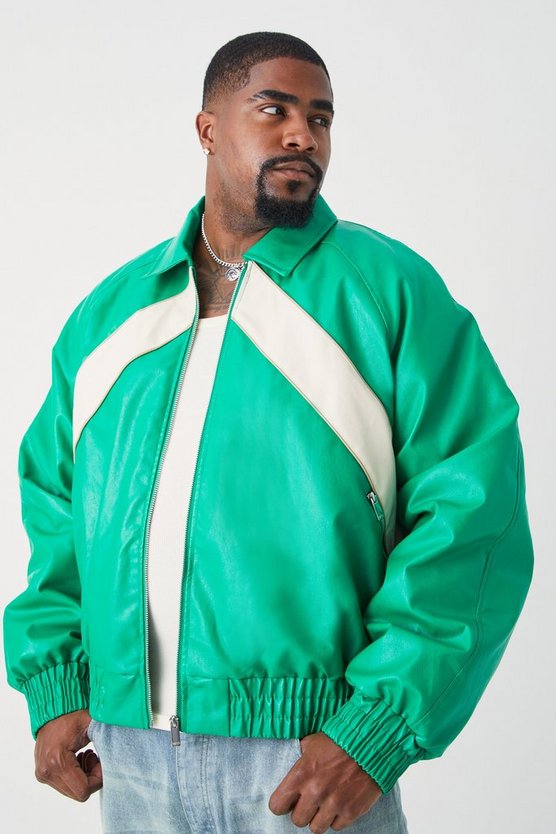 Plus kastige PU Moto-Jacke