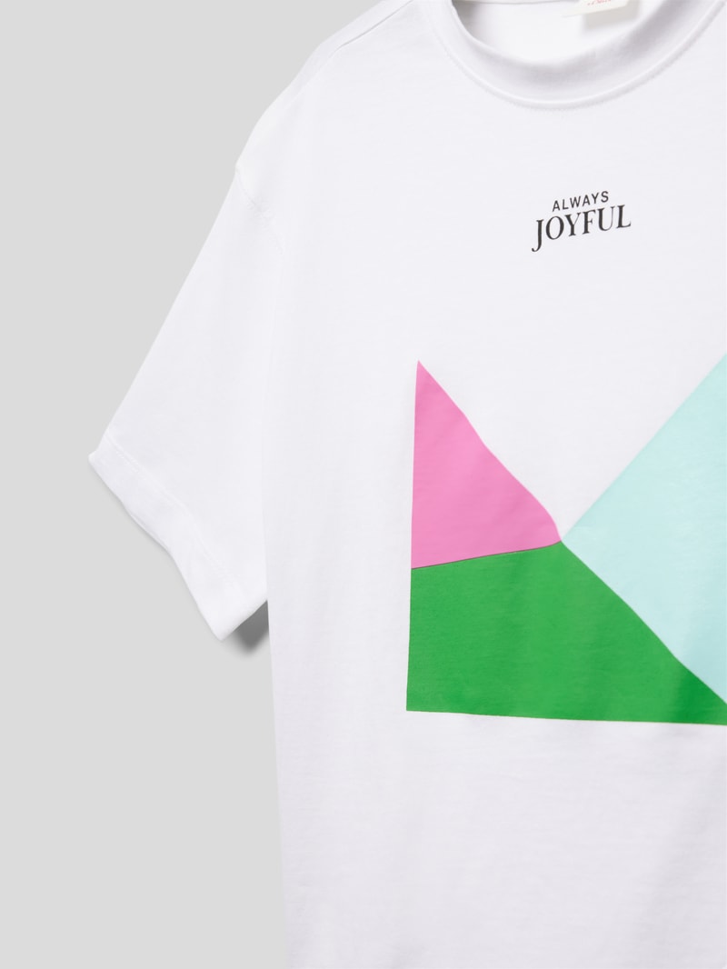 T-Shirt aus Baumwolle mit Motiv-Print in weiß