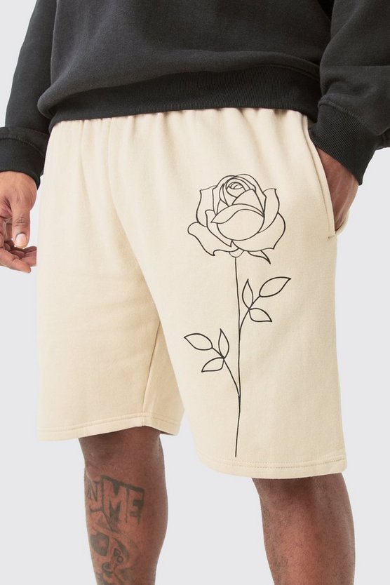 Plus lockere Jersey-Shorts mit Print