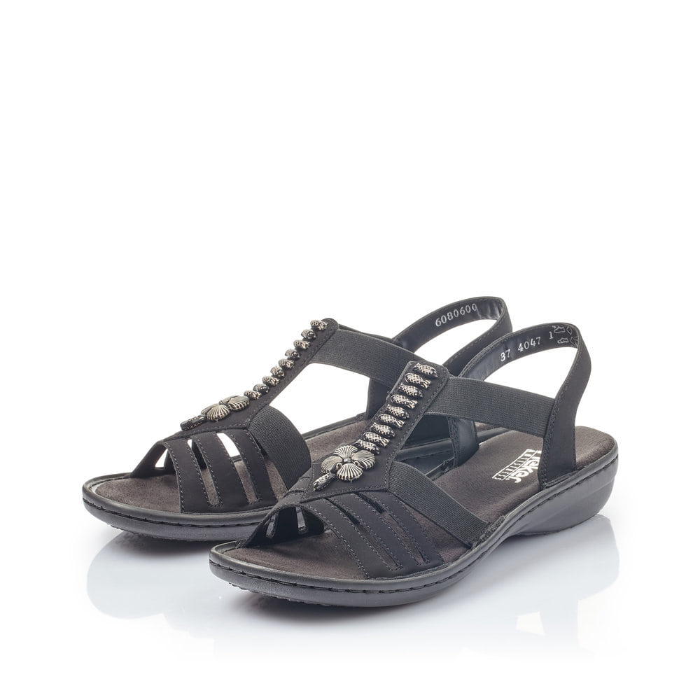 Rieker Damen Riemchensandalen nachtschwarz