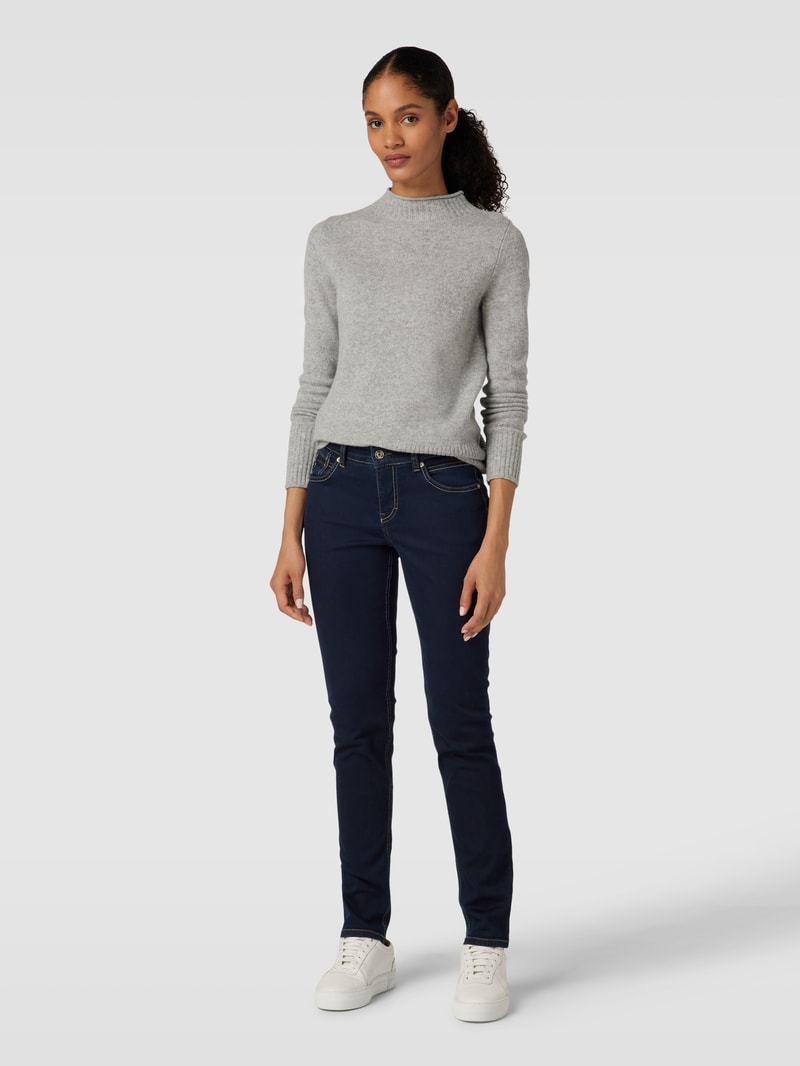 Slim Fit Jeans mit Reißverschlusstasche in marineblau