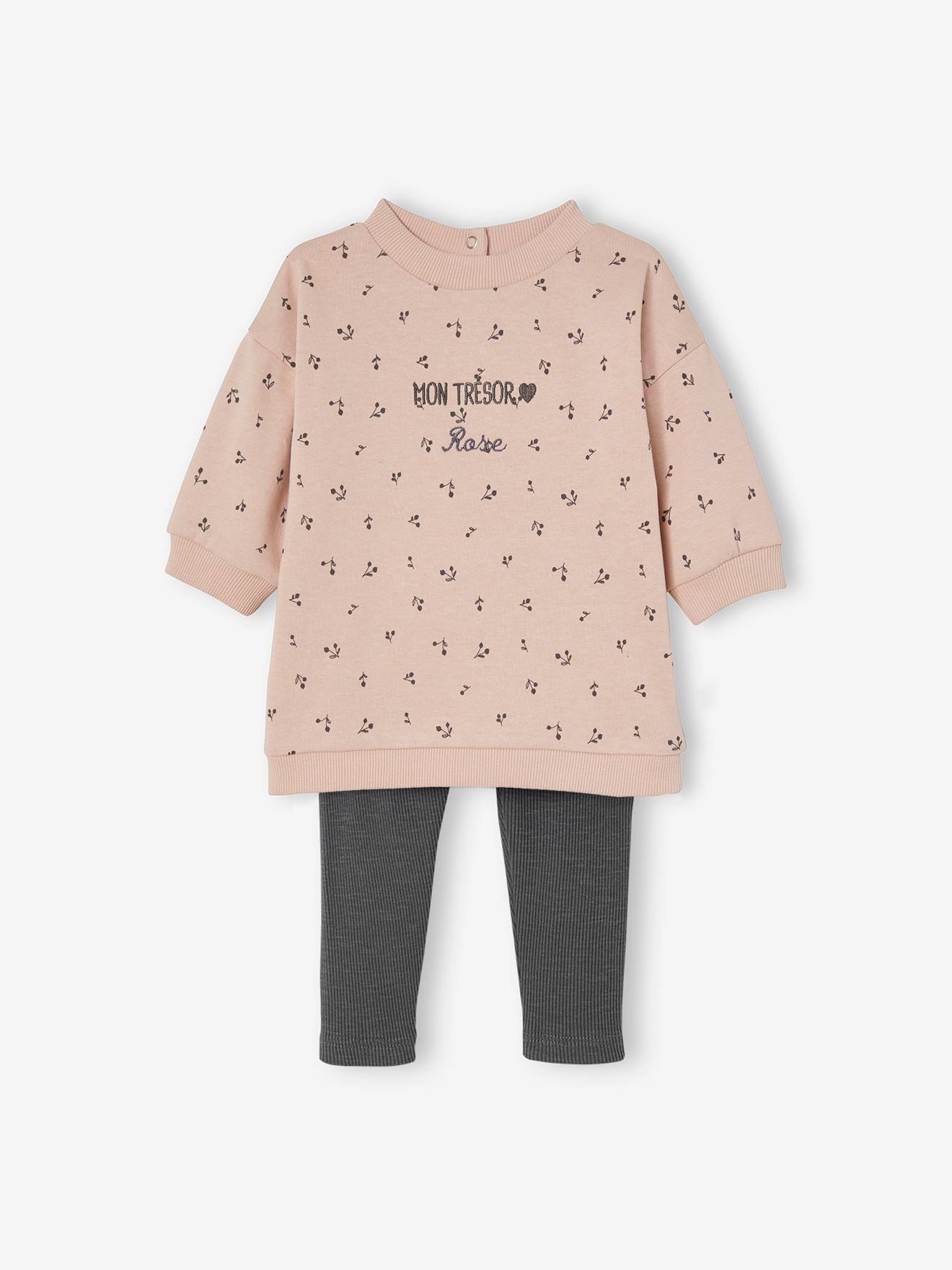 Ensemble robe + legging bébé personnalisable beige doré