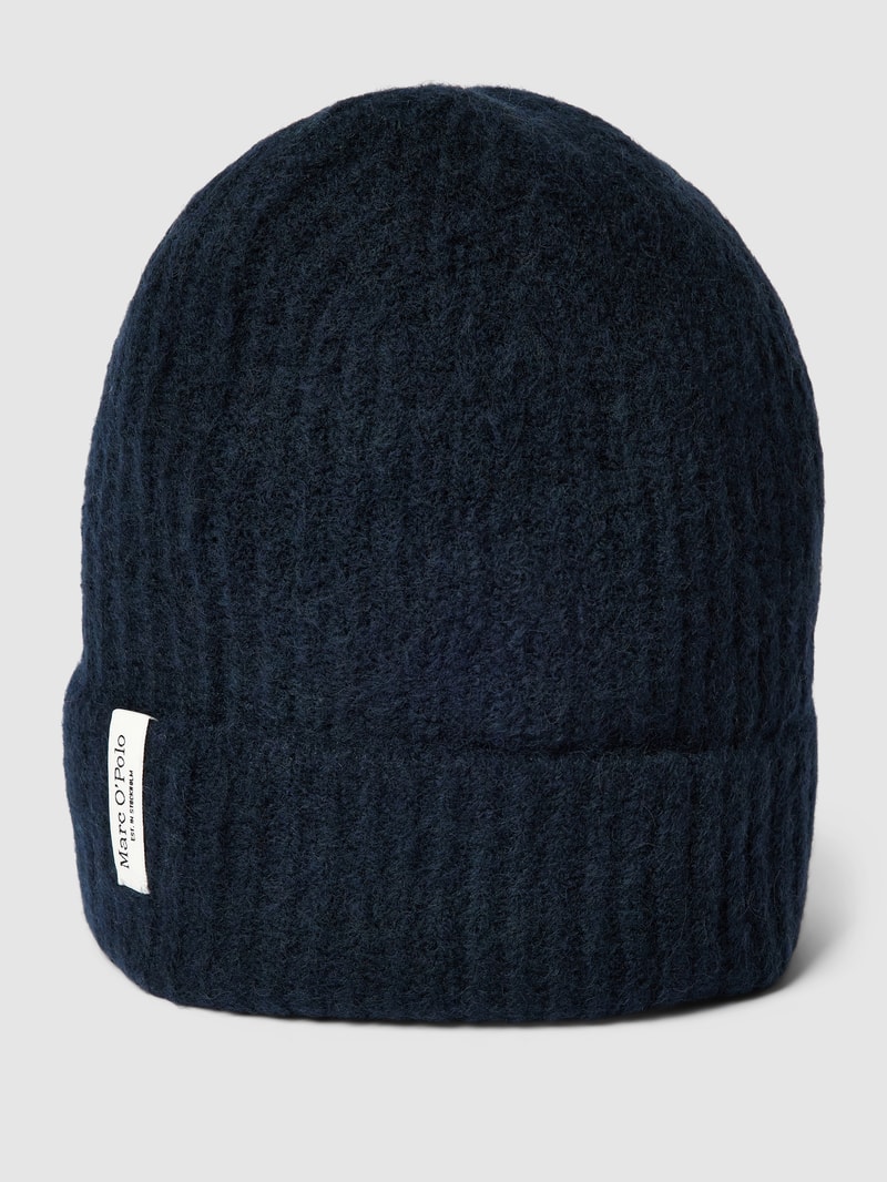 Beanie mit Label-Detail in marineblau