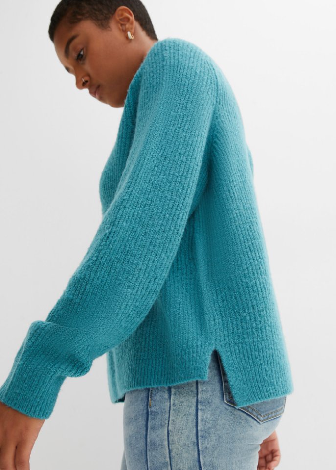 Strickpullover mit Polokragen