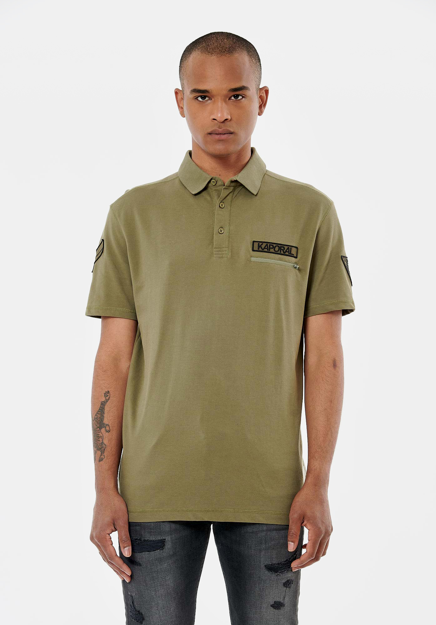 RYKER  Polo kaki homme 100% coton