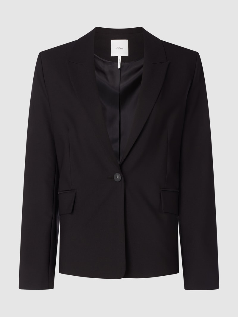 Blazer mit Reverskragen in schwarz