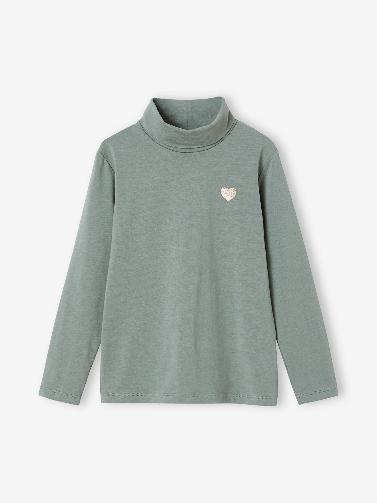 Lot de 3 T-shirts col roulé Basics fille lot gris anthracite