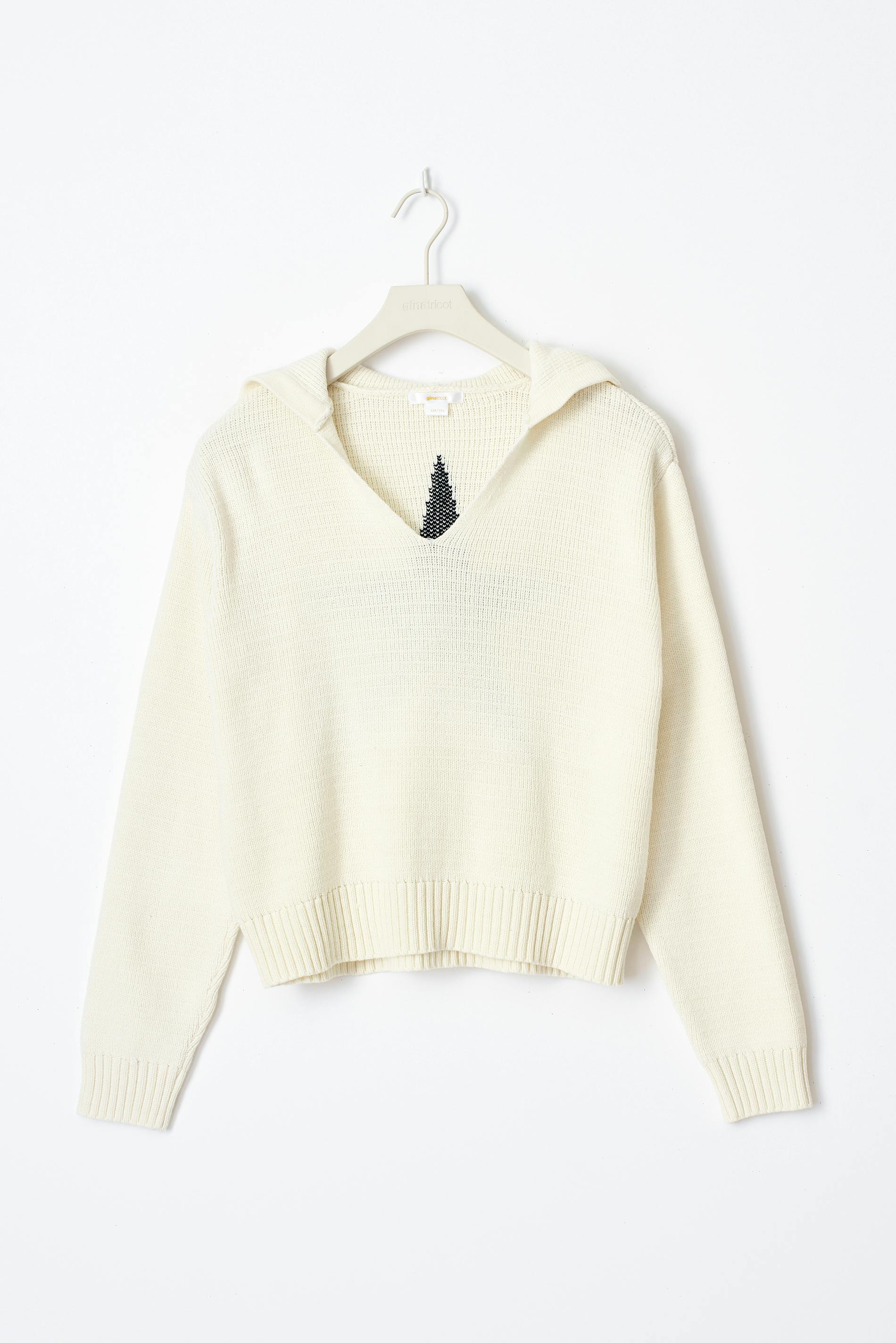 Y chunky knitted hoodie