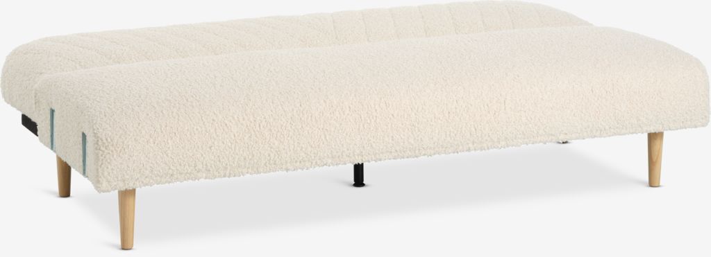PARADIS Canapé convertible PARADIS en peluche écru/chêne