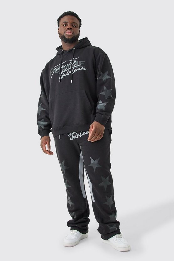 Plus Oversize Trainingsanzug mit Star Homme Print