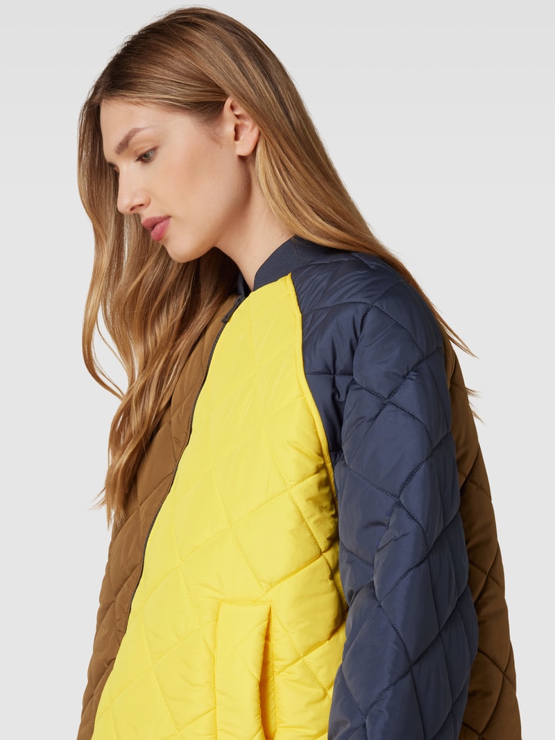 Steppjacke mit Stehkragen in dunkelblau