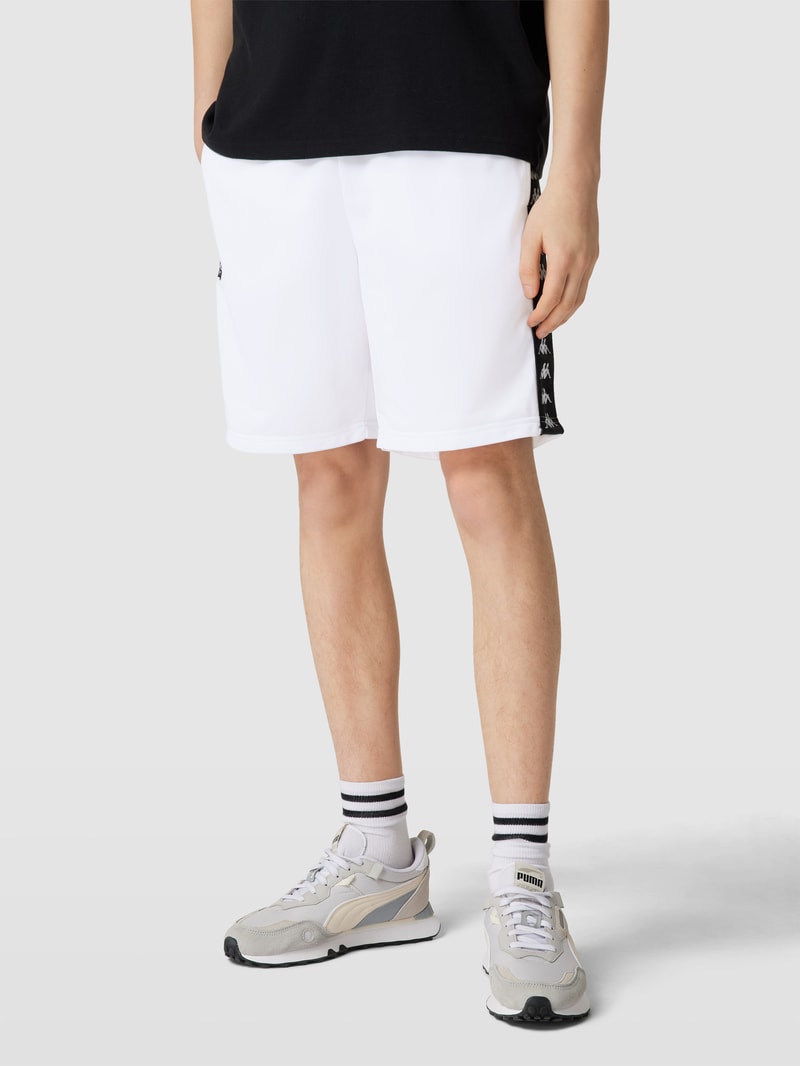 Sweatshorts mit Label-Stitching Modell 'Taped' in weiß