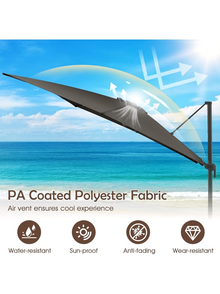 COSTWAY Sonnenschirm 300 x 300 cm in Grau günstig kaufen onesize