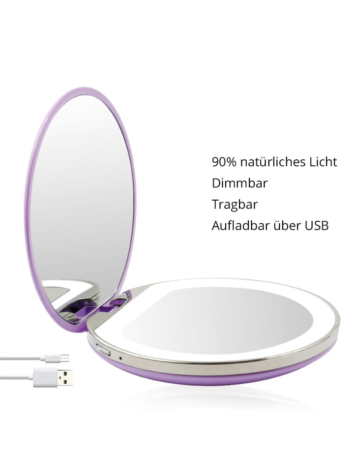 Ailoria MAQUILLAGE Taschenspiegel mit dimmbarer LED-Beleuchtung (USB) in lila günstig kaufen onesize