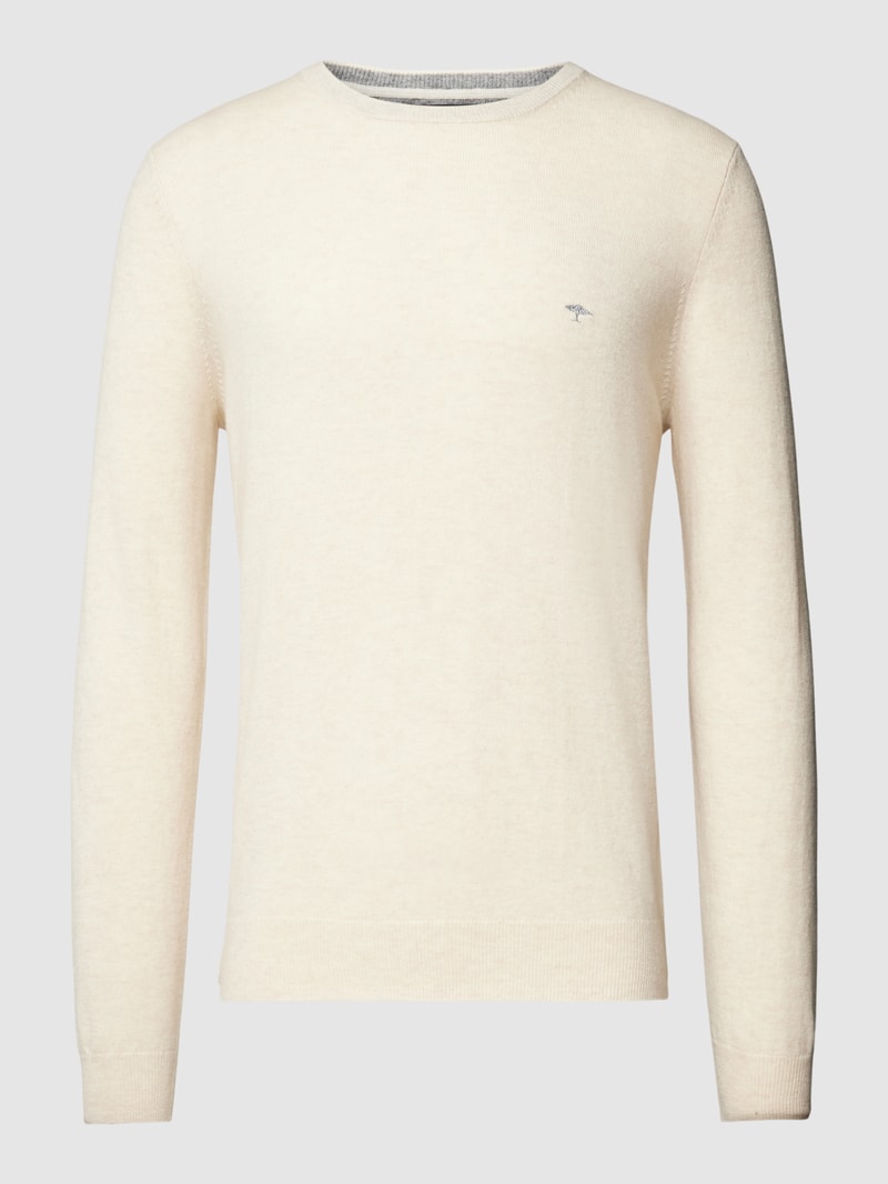 Strickpullover mit Rundhalsausschnitt in offwhite