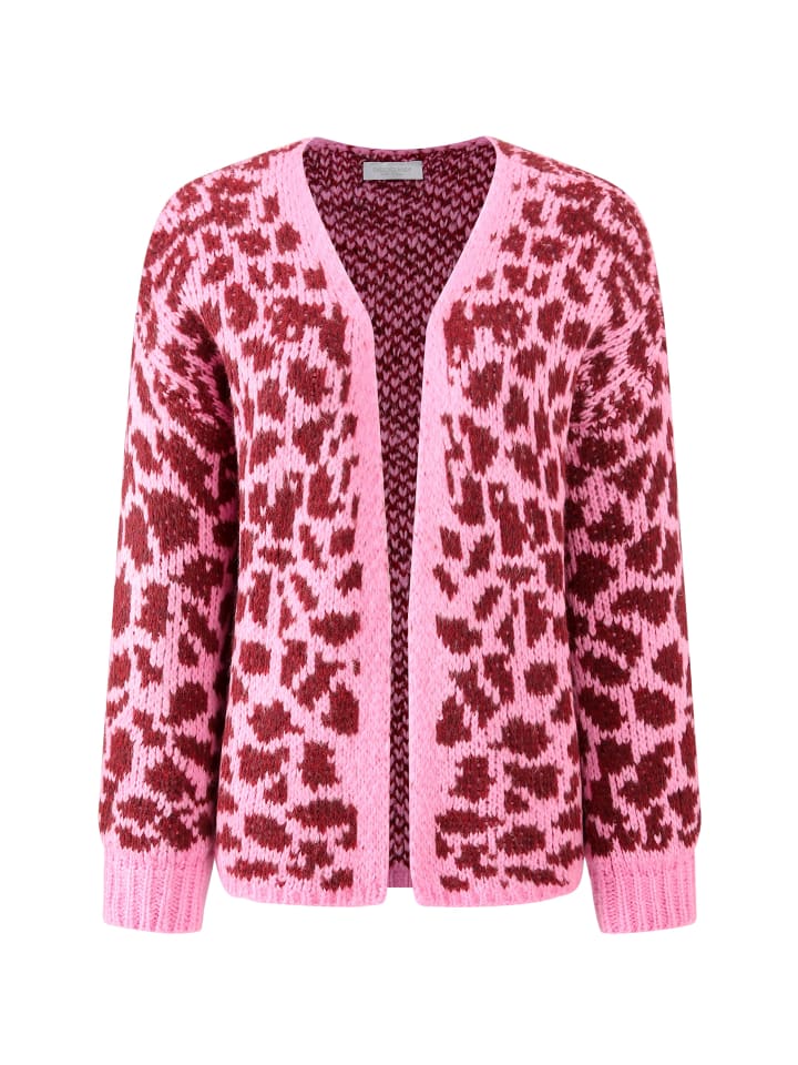 SASSYCLASSY Kurzer Cardigan mit Leo-Print in Pink günstig kaufen