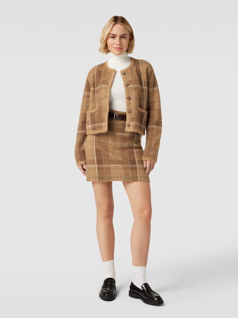 Minirock mit Tartan-Karo in camel