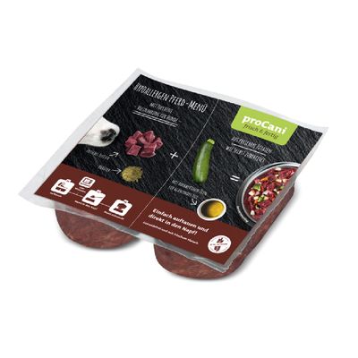 proCani BARF Hypoallergen Pferd Menü mit Zuchini