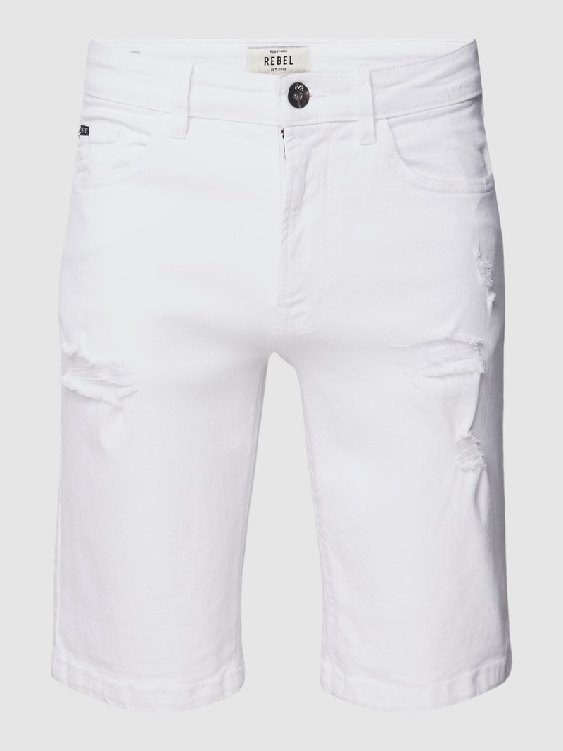 Jeansshorts im 5-Pocket-Design Modell 'PORTO' in weiß