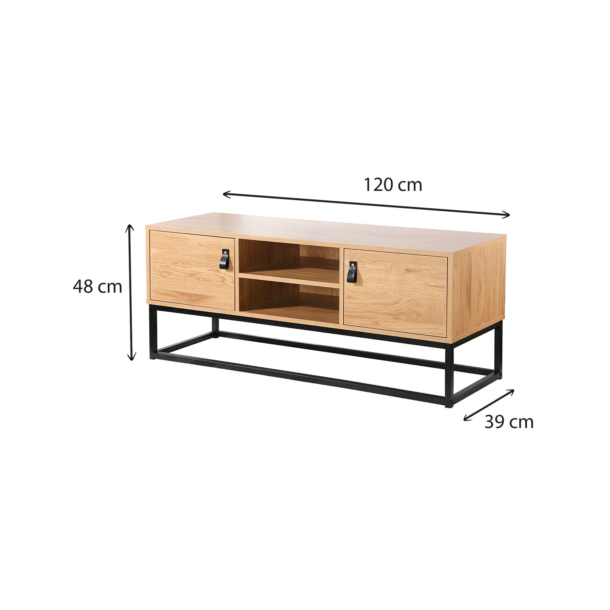 Meuble TV STOCKIES style industriel – 2 portes
